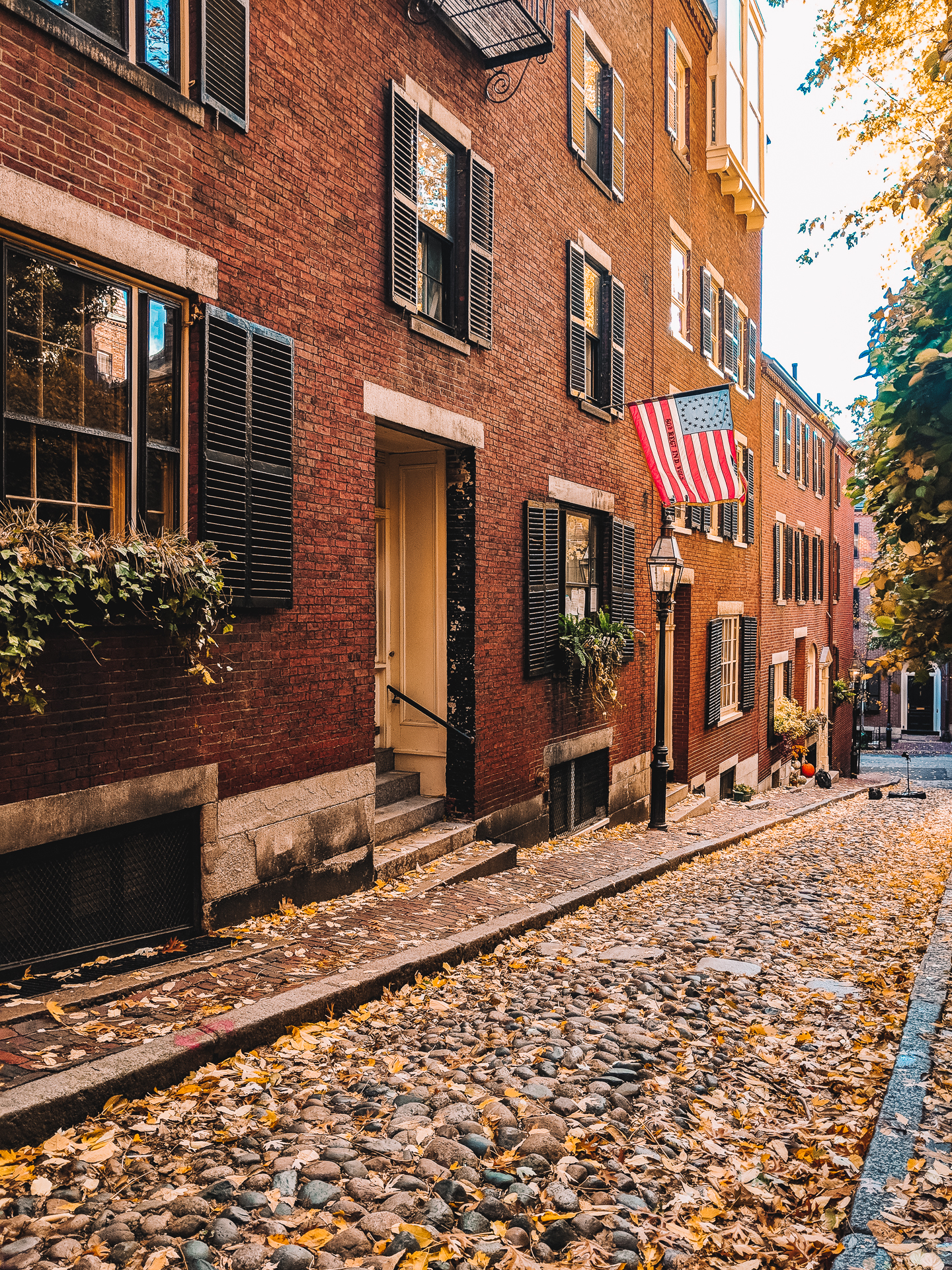 acorn street | Massachusetts |A New England Guide: 15 Photos Proving That Boston Fall Foliage is the Best featured by top Boston travel blog Sunny Coastlines
