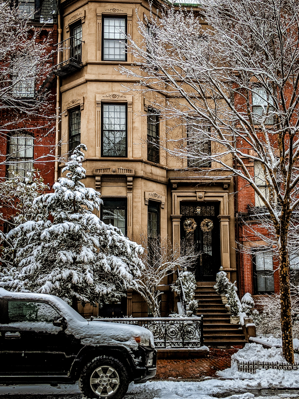 5 Boston Streets to Photograph in Winter featured by top Boston blogger Shannon Shipman: Marlborough Street