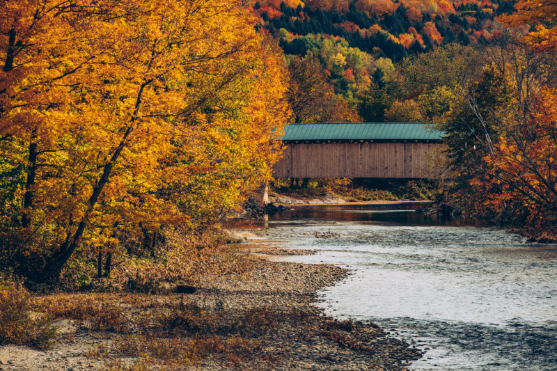 Fine Art New England Print featured by top fine art photographer, Shannon Shipman: image of longley covered bridge in montgomery vermont