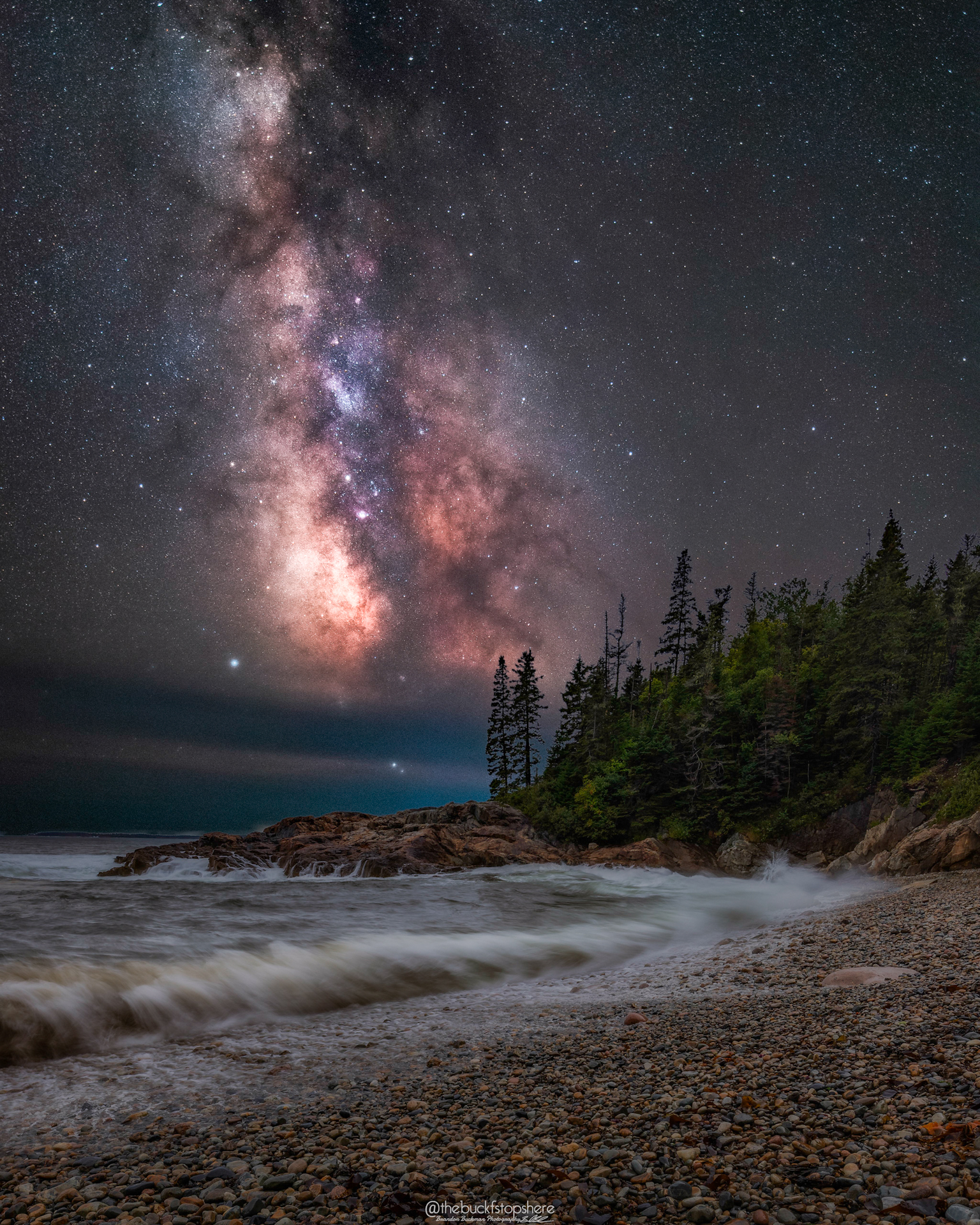 How to start a photography business by popular New England photographer, Shannon Shipman: image of a New England beach with the milky way galaxy in the sky. 