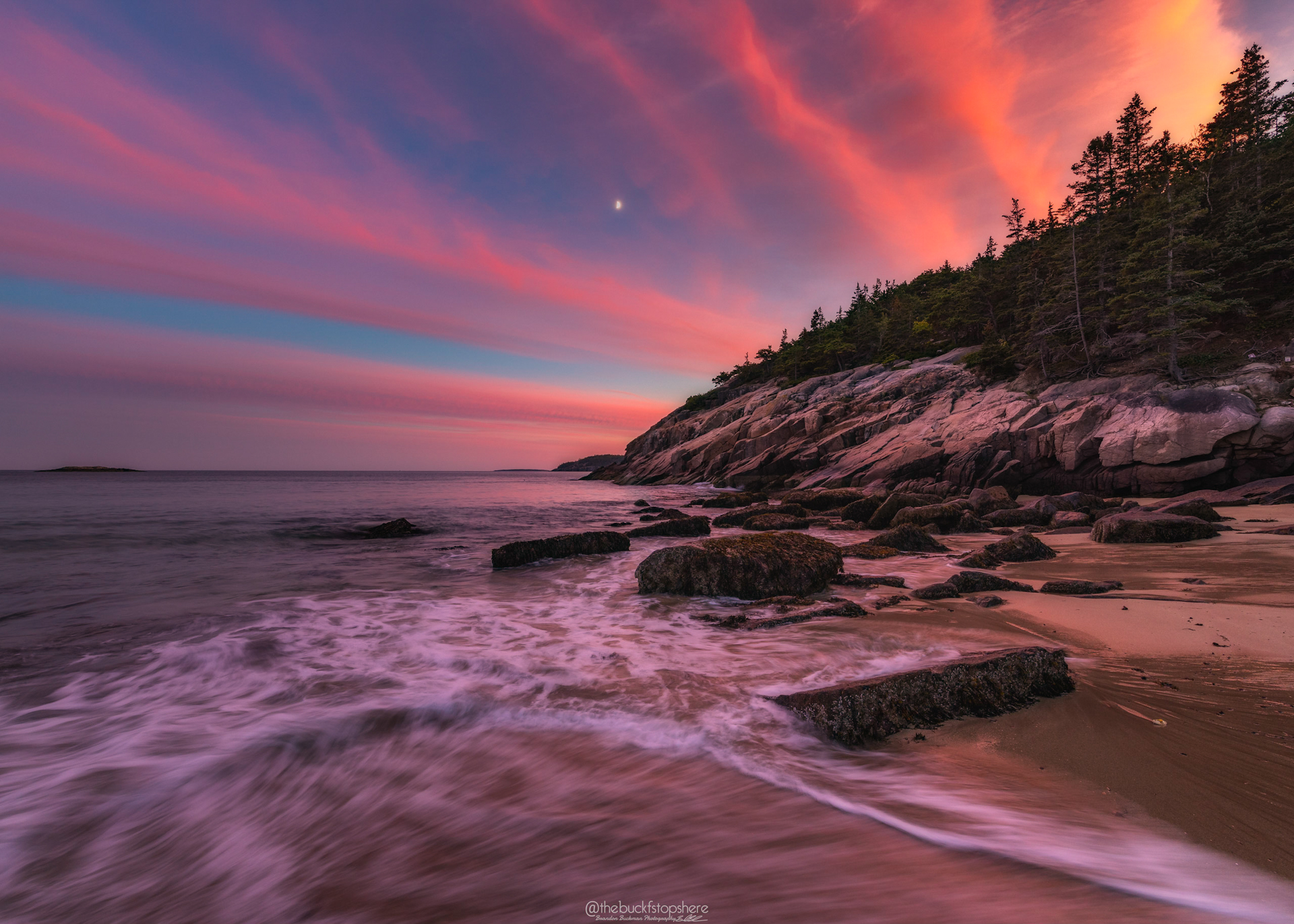 How to start a photography business by popular New England photographer, Shannon Shipman: image of the a New England beach at sunset.