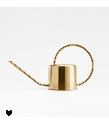 Garden Tools List by popular New England blogger, Shannon Shipman: image of gold watering can. 