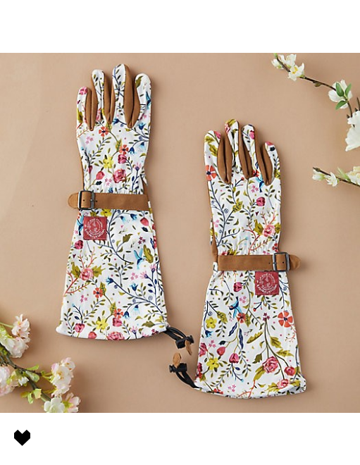Garden Tools List by popular New England blogger, Shannon Shipman: image of floral garden gloves. 