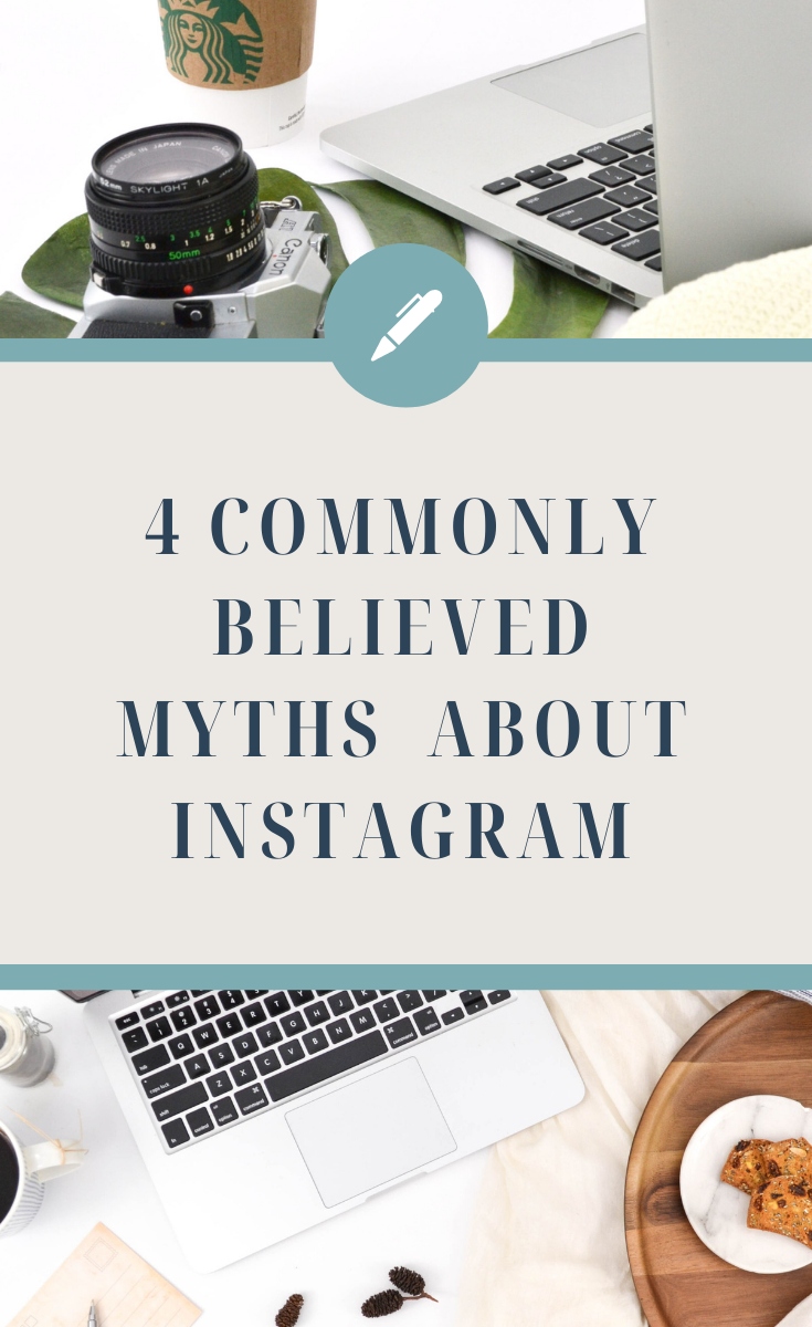 Instagram Myths by popular New England lifestyle blogger, Shannon Shipman: Pinterest image of 4 commonly believe myths about Instagram. 
